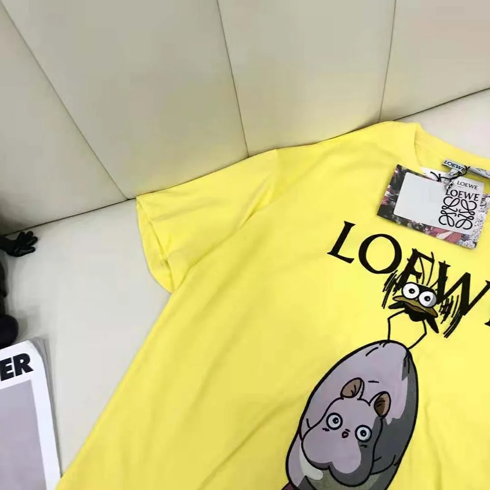 Loewe Yu-Bird T-shirt in Cotton for Men in Yellow Loewe Yu-Bird T-shirt in Cotton for Men in Yellow