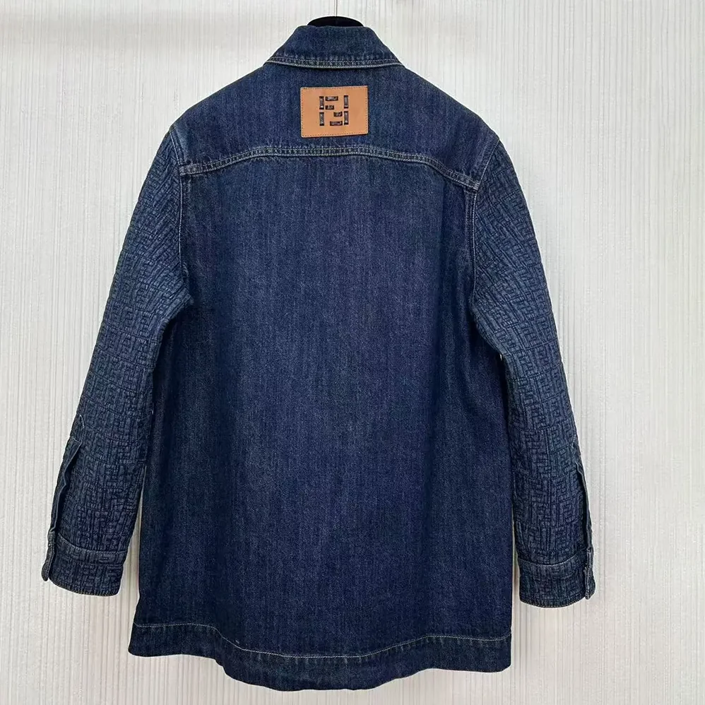 Fendi Dark Blue Denim Go for Women in To Jacket