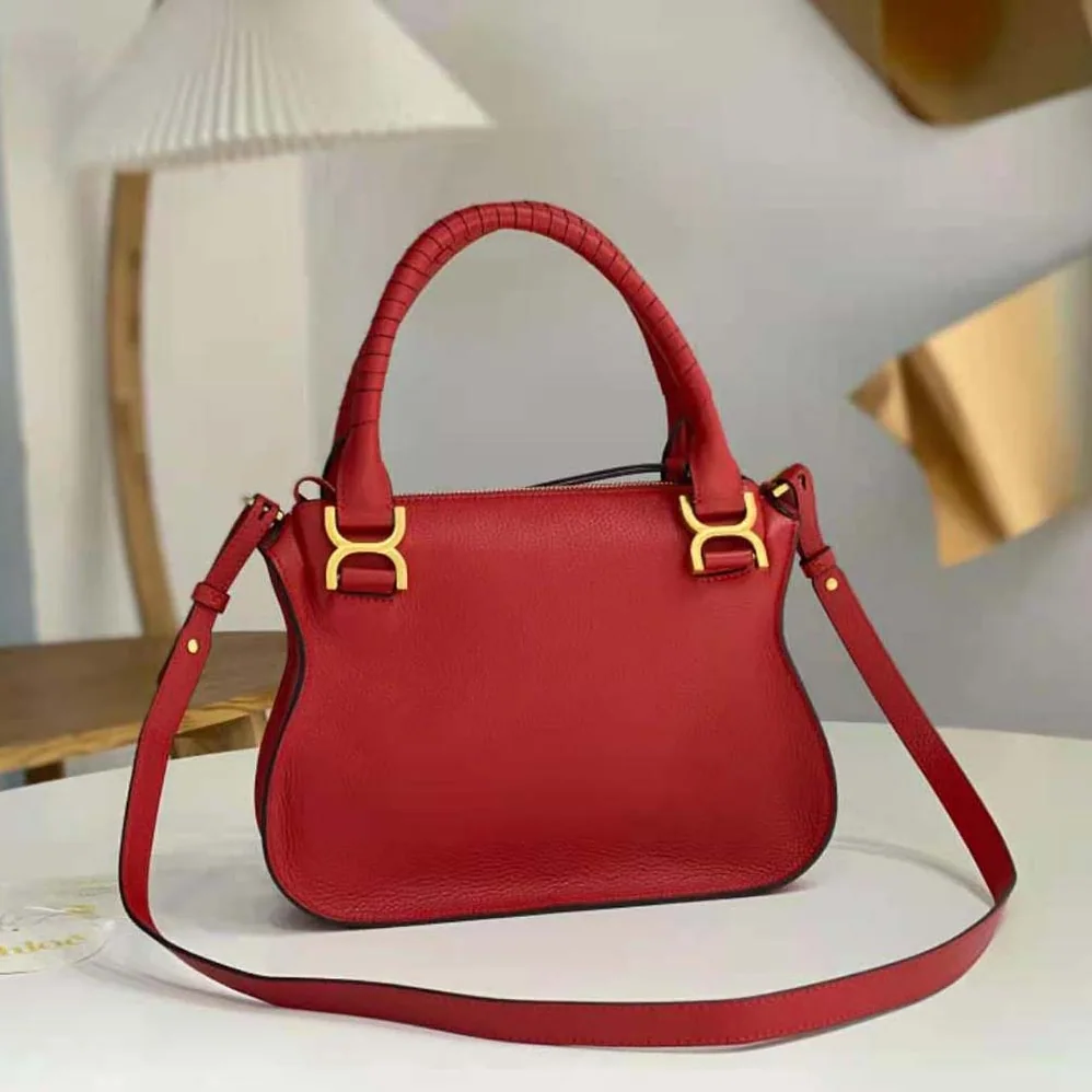 Chloe Marcie Small Double Carry Bag for Women in Red Chloe Marcie Small Double Carry Bag for Women in Red