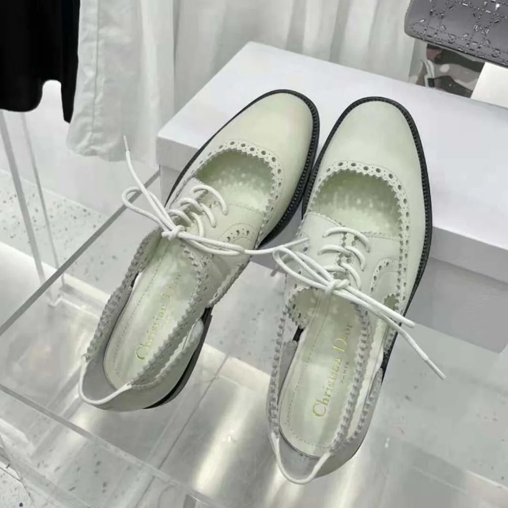 Dior Teddy-d Derby White Perforated Calfskin for Women