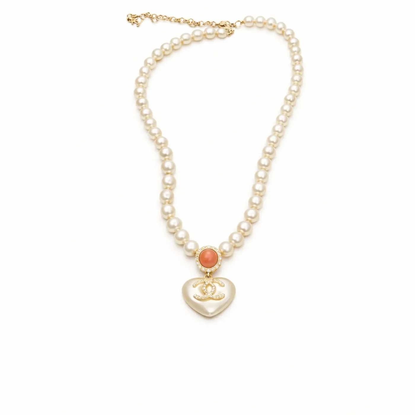 Chanel Love Pearl Necklace White