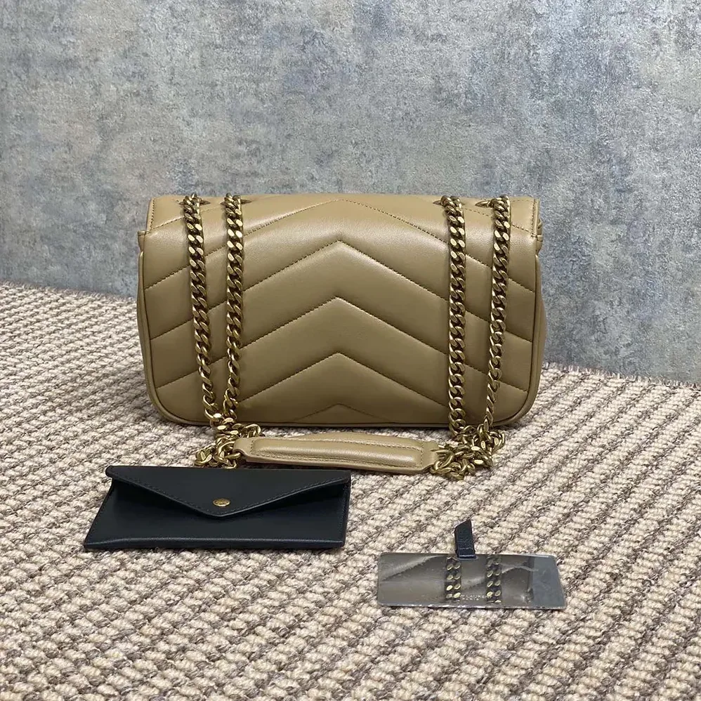 Saint Laurent YSL Loulou Small in Matelasse Lambskin for Women in Natural