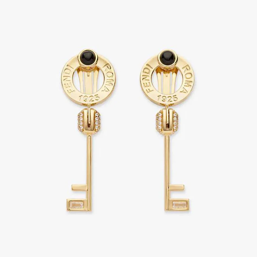 Fendi Master Key Earrings Gold for Women in Colored Earrings