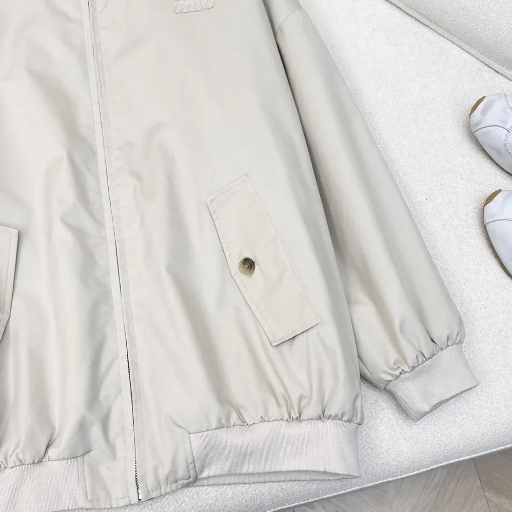 Miu Miu Panama Cotton Blouson Jacket for Women Miu Miu Panama Cotton Blouson Jacket for Women