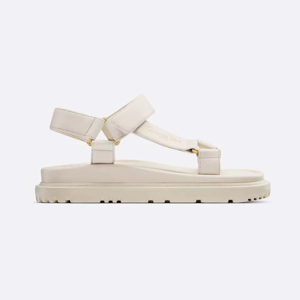 Dior D for Women in Wave Sandal White Lambskin Dior D for Women in Wave Sandal White Lambskin