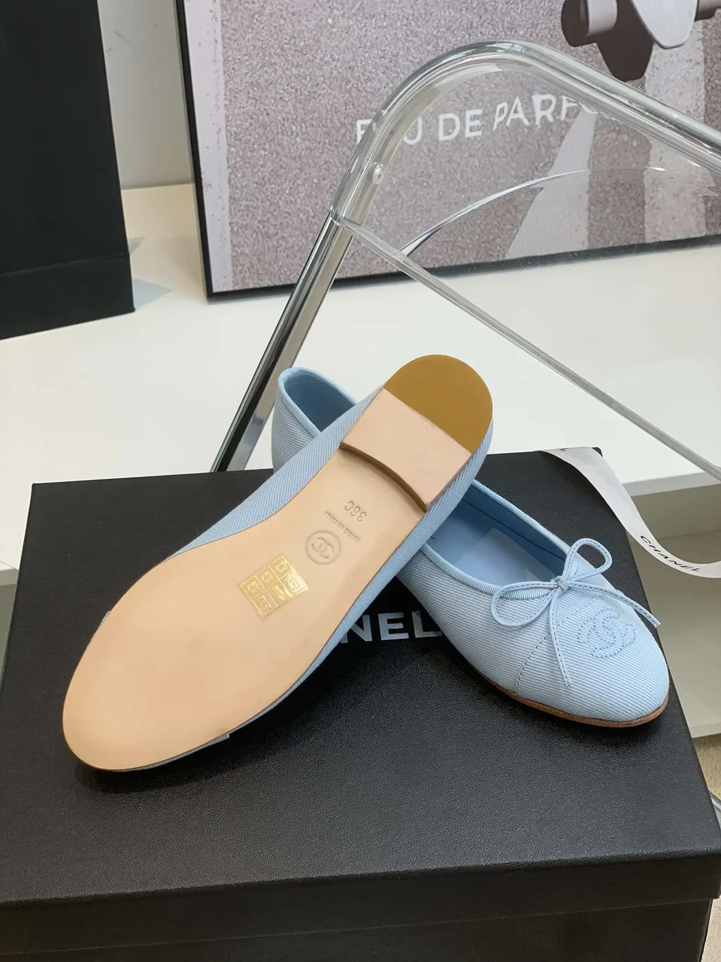 Chanel Ballet Flats Light Blue Chanel Ballet Flats Light Blue