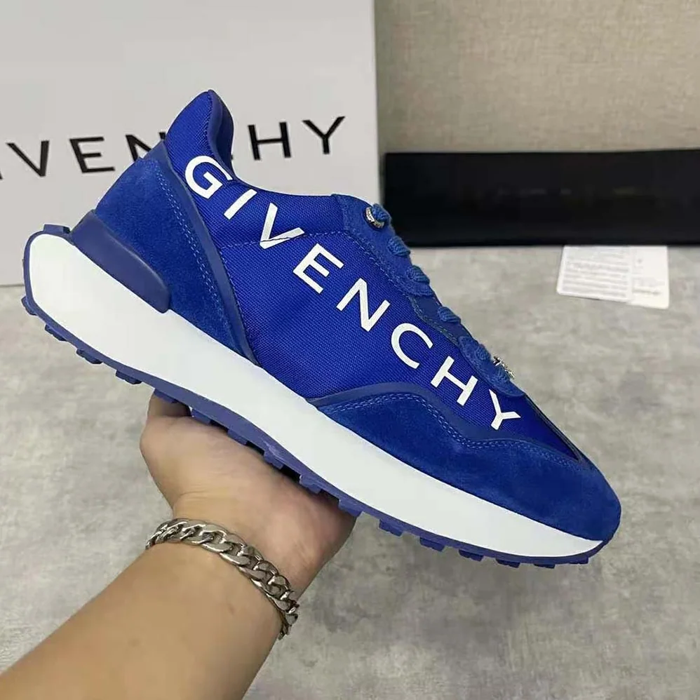 Givenchy GIV Runner Sneakers in Suede Leather and Nylon for Men in Blue Givenchy GIV Runner Sneakers in Suede Leather and Nylon for Men in Blue