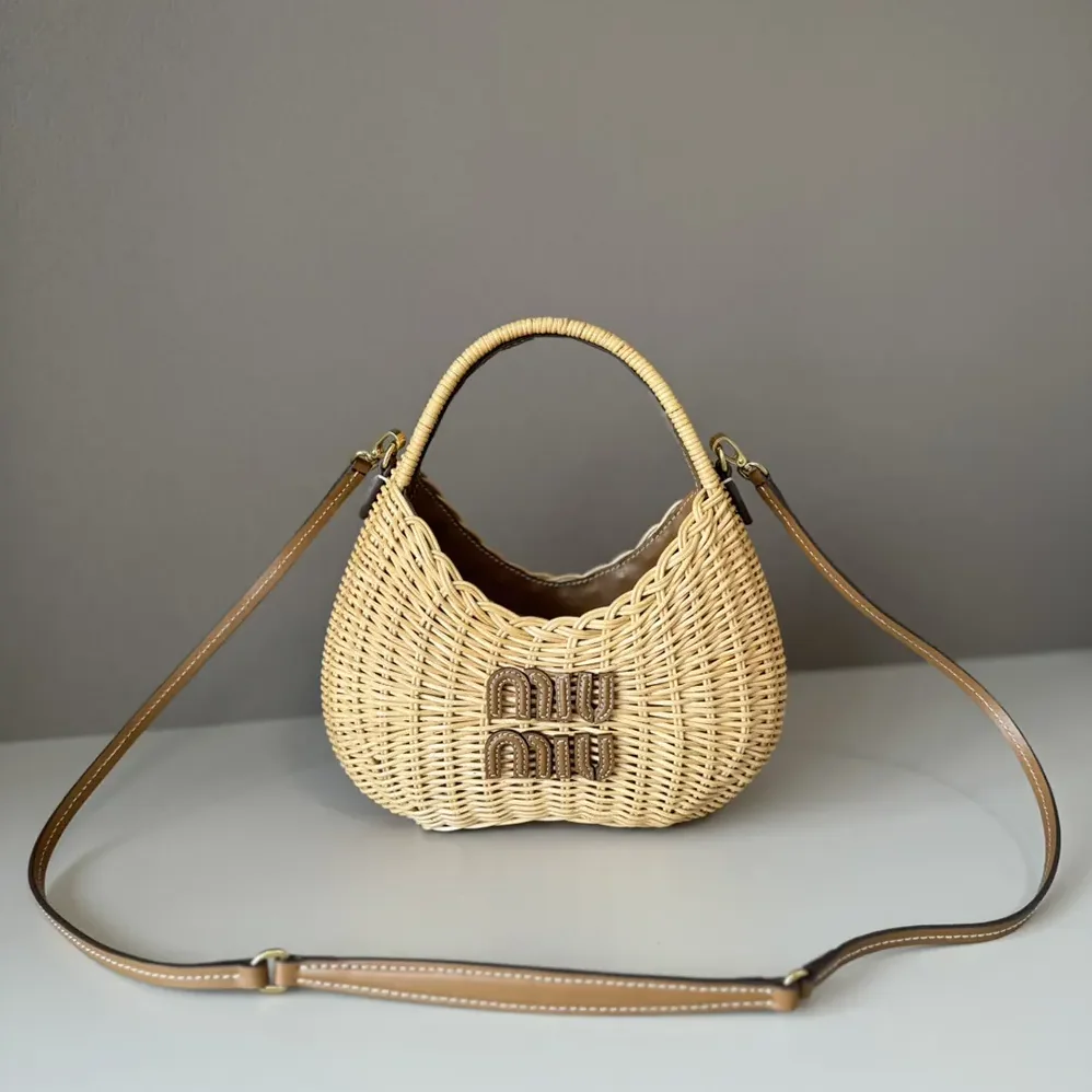 Miu Miu Wander Wicker Handbag for Women