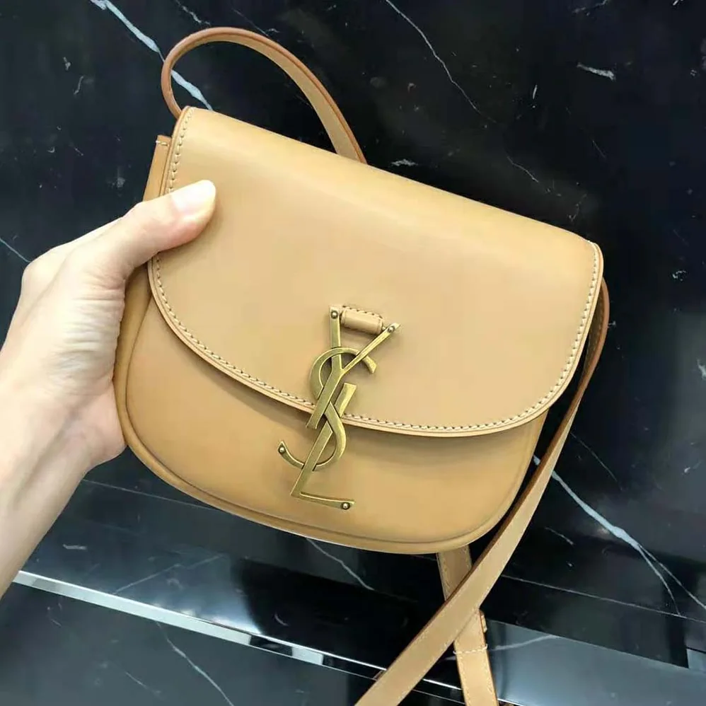 Saint Laurent YSL Kaia Small Satchel in Smooth Vintage Leather for Women in Brown