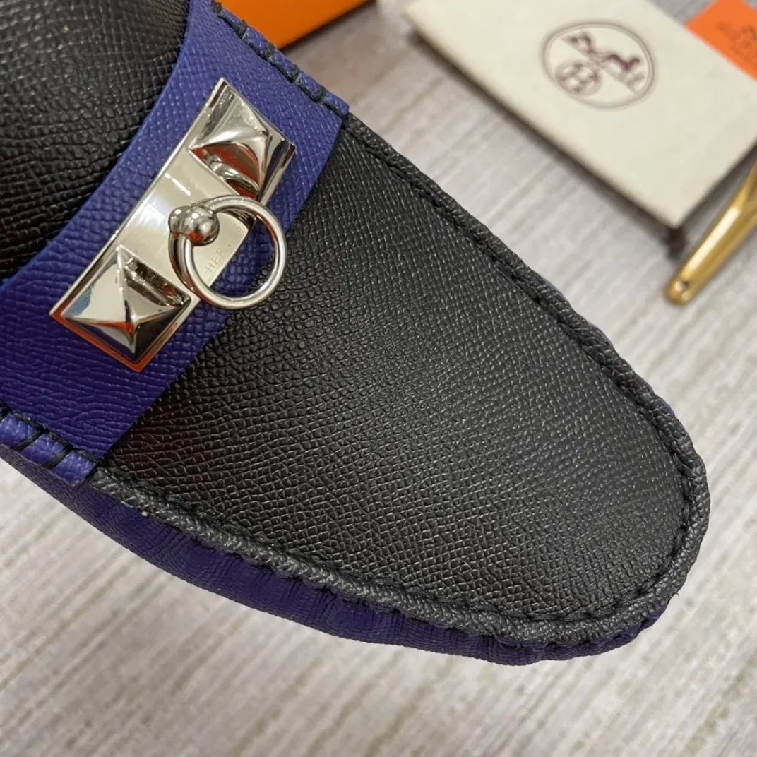 Hermes Irving Loafer Blue in Black Hermes Irving Loafer Blue in Black