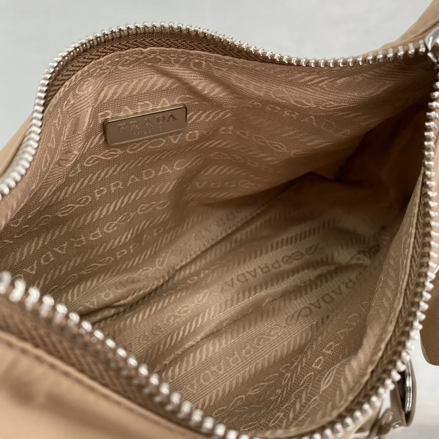 Prada Re- 2005 Saffiano Leather Bag Beige