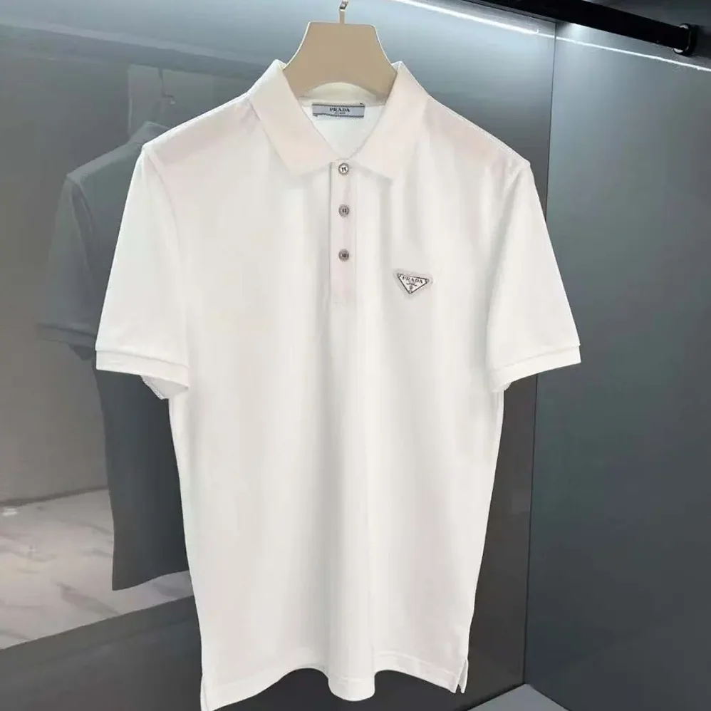 Prada Fleece Polo Natural Shirt in a Fleece Design for Men in White