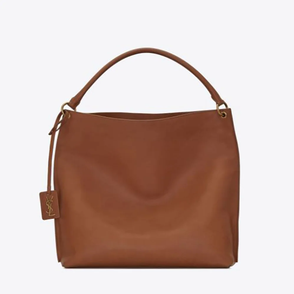 Saint Laurent YSL Tag Hobo Bag in Smooth Saddle Leather for Women