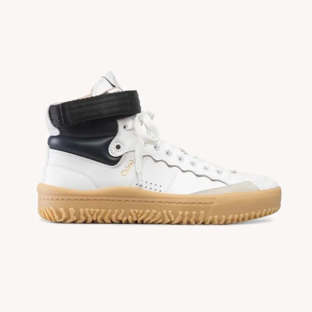 Chloe Franckie High-Top Sneaker in Smooth Calfskin for Women in Black
