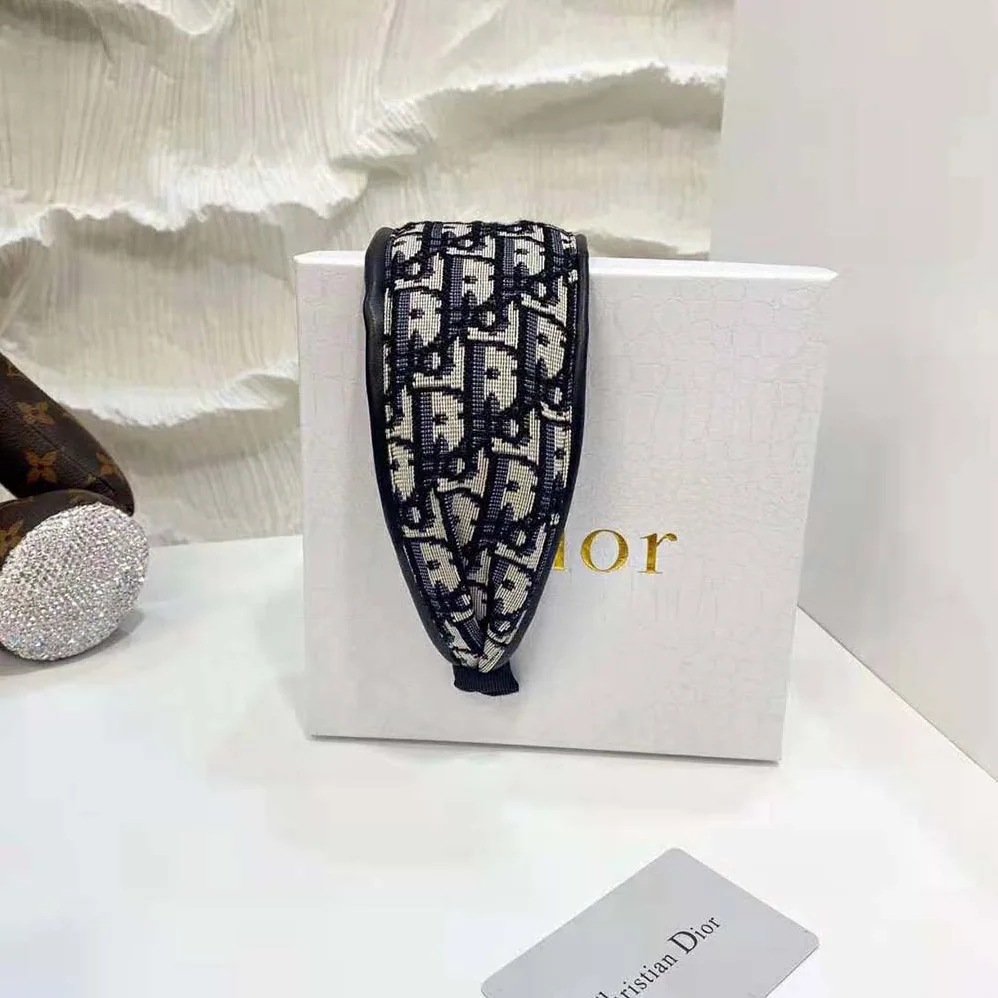 Dior D for Women in Oblique Headband Navy Cotton