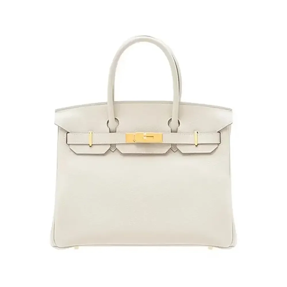 Hermes Birkin 30 Bag in Epsom Leather with Gold Hardware in White/Gold Hermes Birkin 30 Bag in Epsom Leather with Gold Hardware in White/Gold