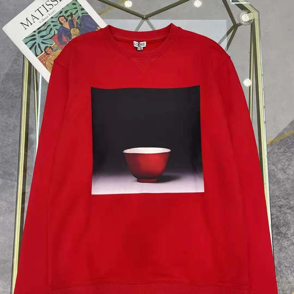 Loewe Ceramic Print Sweatshirt in Cotton for Women in Red