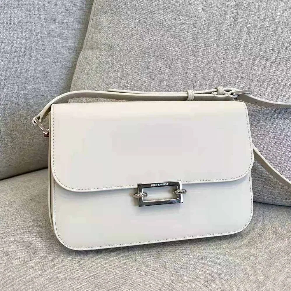 Saint Laurent YSL LE Pave Satchel in Smooth Leather for Women in White