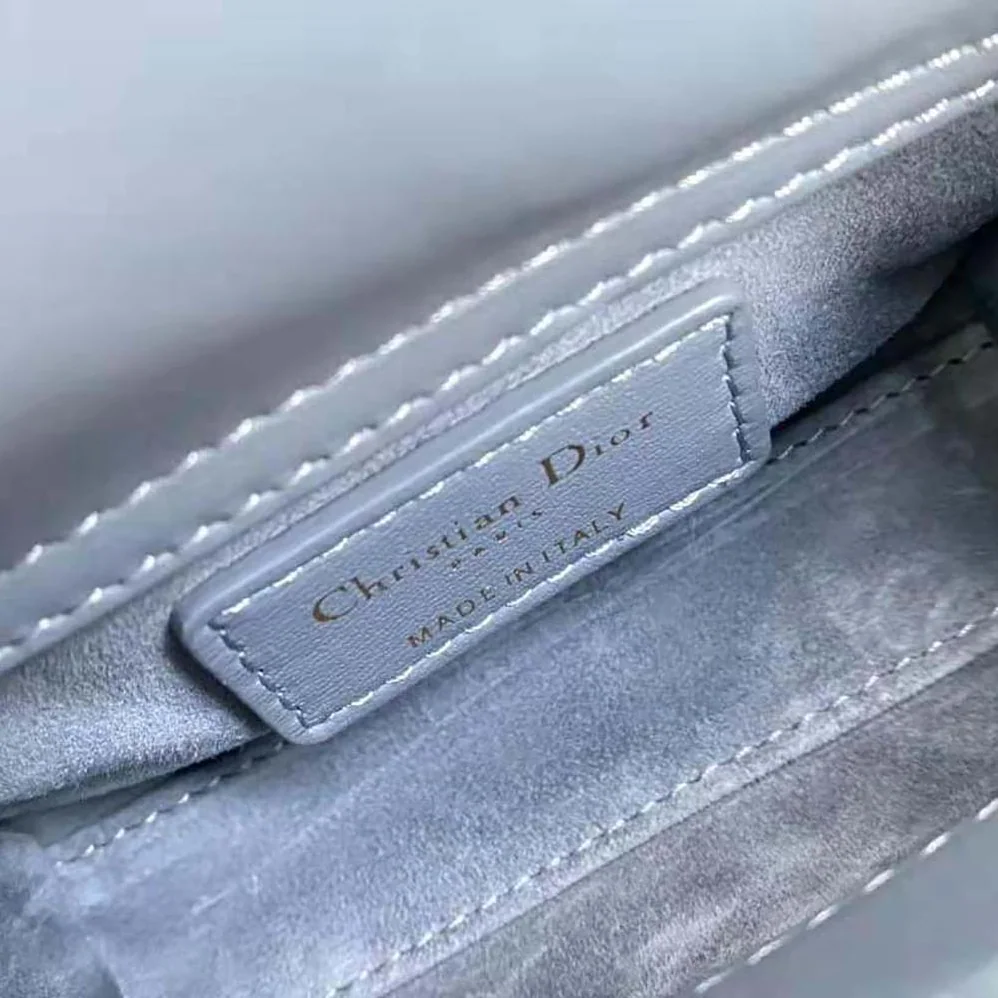 Dior Micro Lady Dior Bag Cloud Blue Cannage Lambskin for Women