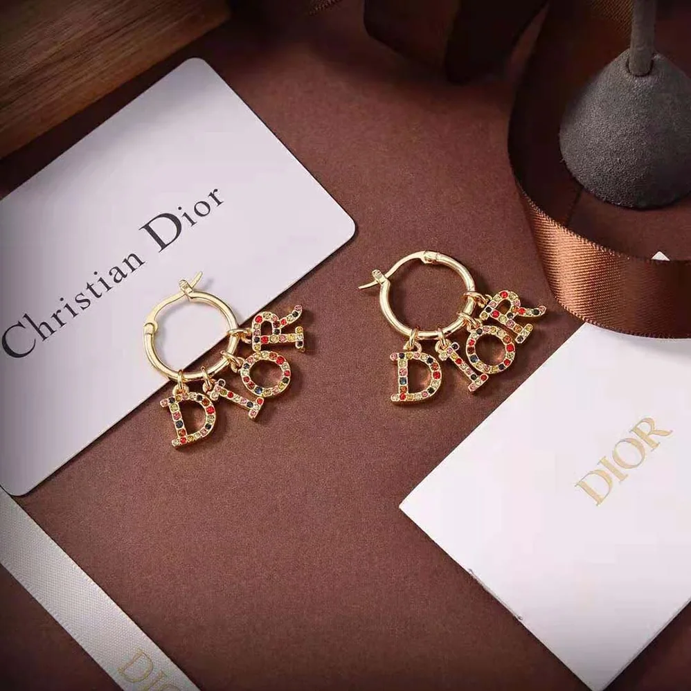 Dior Dio(r)evolution Earrings Gold-Finish Metal and Multicolor Crystals for Women