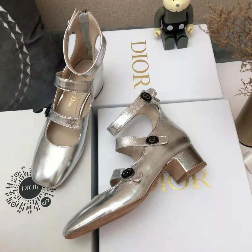 Dior D-Doll Pump Silver for Women in Tone Shiny Laminated Calfskin Dior D-Doll Pump Silver for Women in Tone Shiny Laminated Calfskin