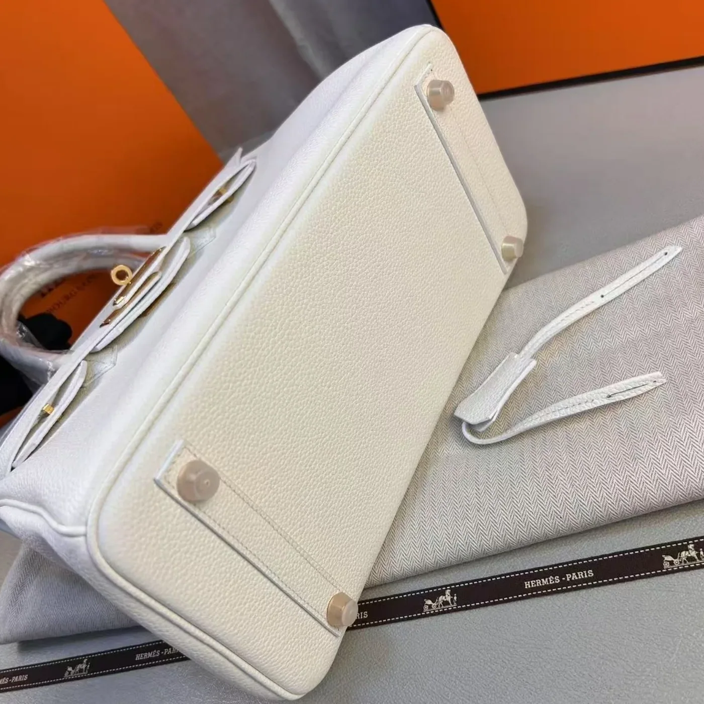 Hermes Birkin Top Handle Bag in White Gold Hardware Hermes Birkin Top Handle Bag in White Gold Hardware