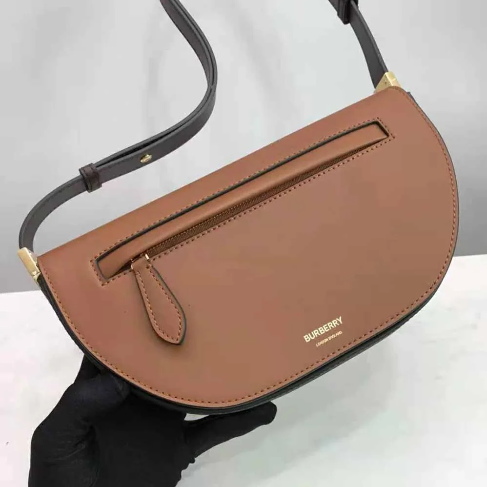 Burberry Small Leather Olympia Shoulder Bag for Women in Brown