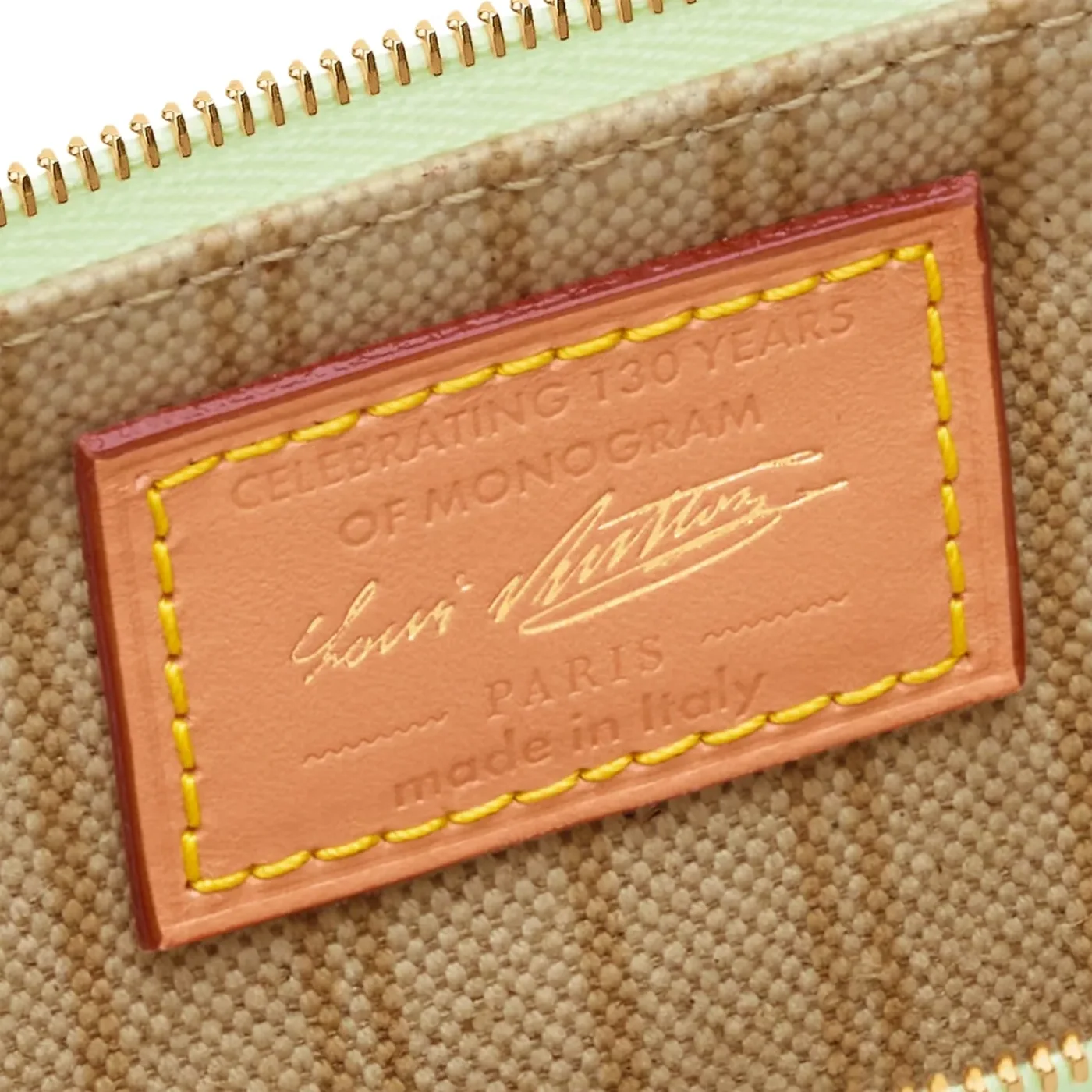 Louis Vuitton Pochette Accessoires Pouch Shoulder Bag / Green Asnieres Monogram Origine Gold Hardware