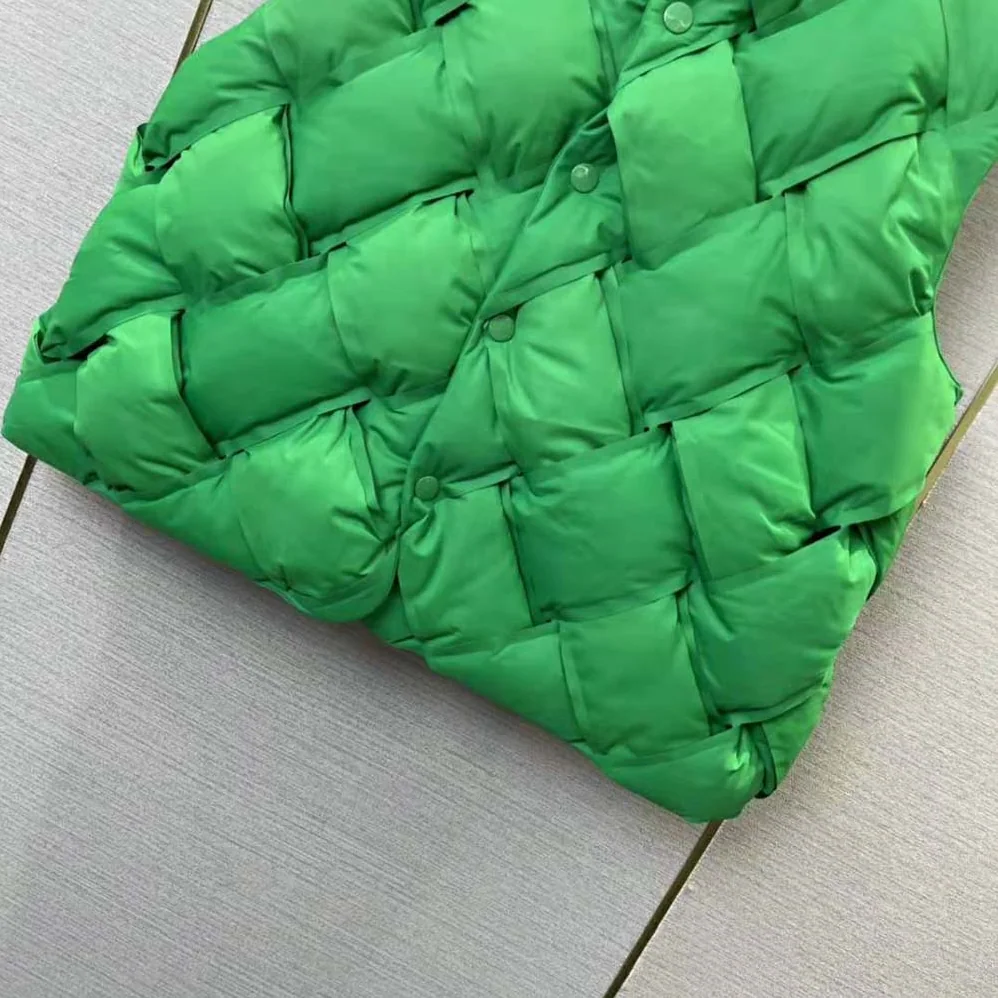 Bottega Veneta Intreccio Tech Nylon Vest for Women in Green