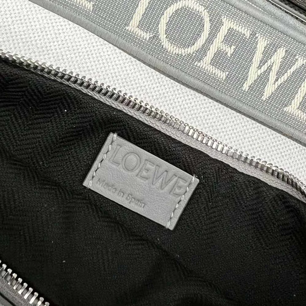 Loewe Anton Sling in Supple Smooth Calf and Jacquard for Men in Grey