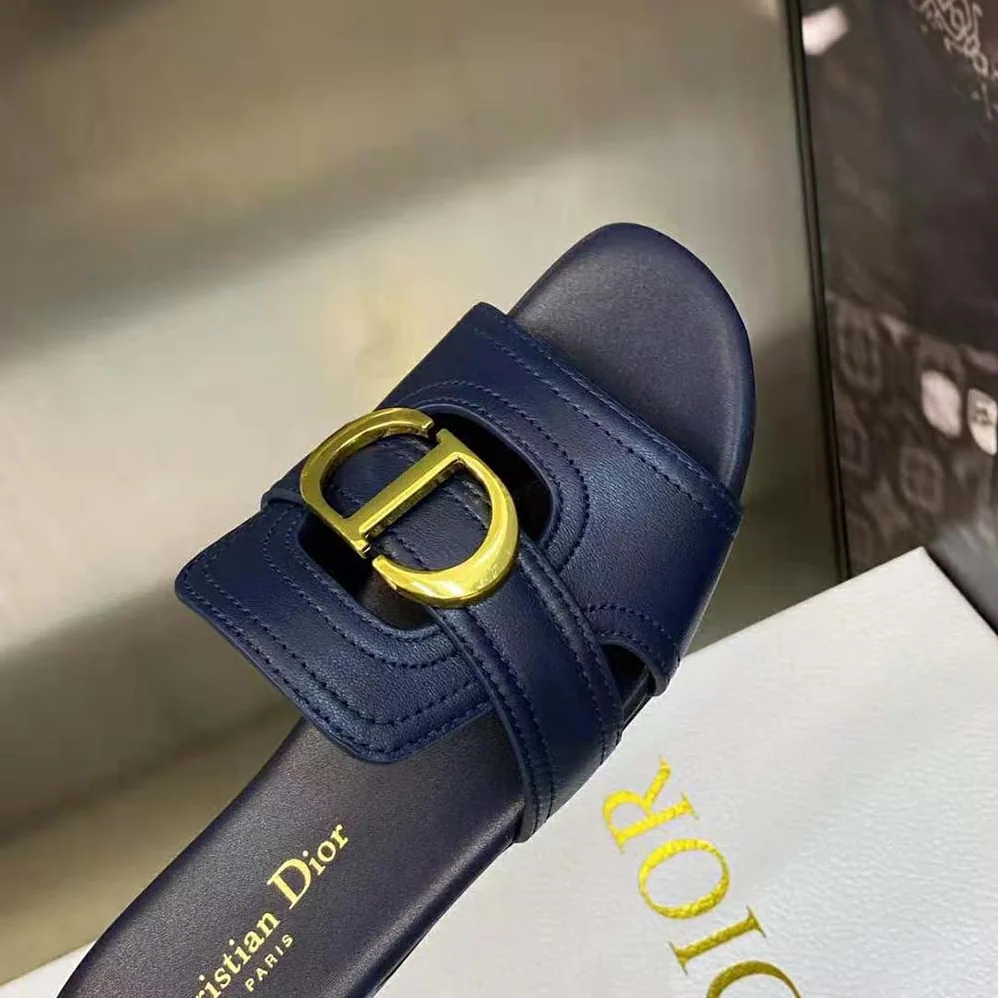 Dior 30 Montaigne Slide Black Calfskin for Women Dior 30 Montaigne Slide Black Calfskin for Women