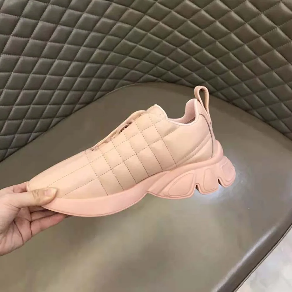 Burberry Quilted Leather Classic Sneakers for Unisex in Sandy Burberry Quilted Leather Classic Sneakers for Unisex in Sandy