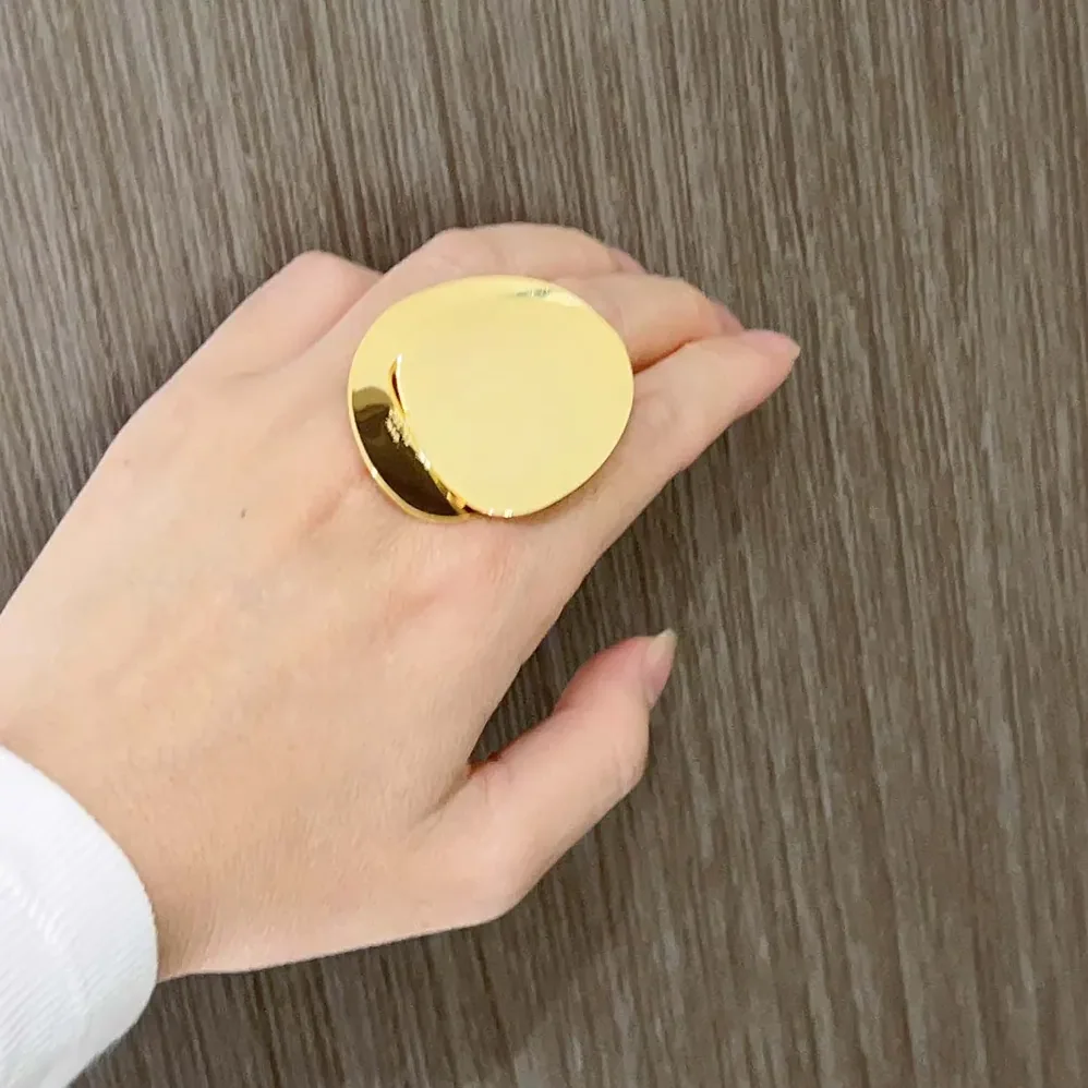 Celine Petale Ring in Brass with Gold Finish for Women
