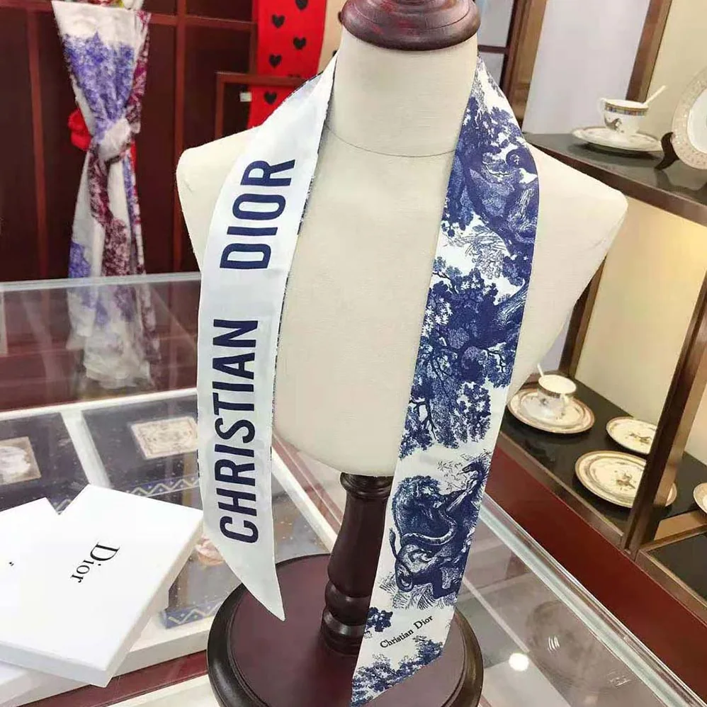 Dior Toile DE Jouy Mitzah Scarf Silk Twill for Women in Blue Dior Toile DE Jouy Mitzah Scarf Silk Twill for Women in Blue