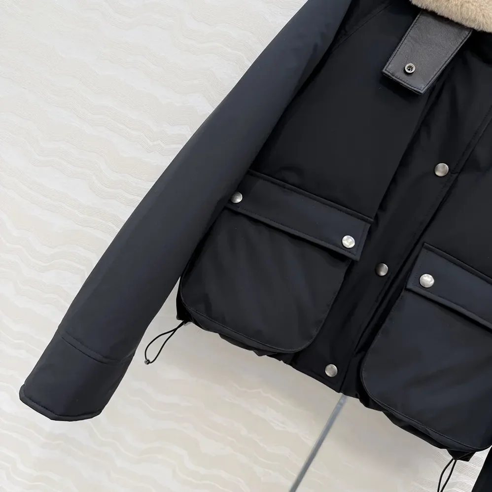 Loewe Puffer in Shearling and Cotton Blend for Women in Black Loewe Puffer in Shearling and Cotton Blend for Women in Black