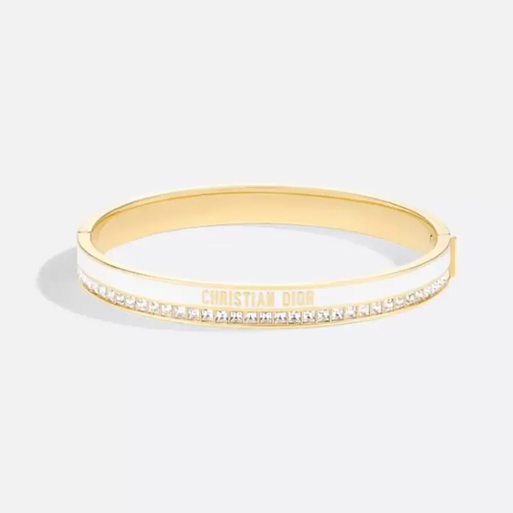 Dior Night Code Bangle Gold-Finish Metal White Crystals and White Lacquer for Women Dior Night Code Bangle Gold-Finish Metal White Crystals and White Lacquer for Women
