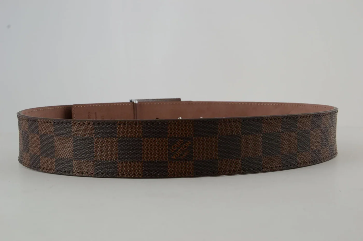 Brown Damier SiAmazinger Buckle Leather Belt