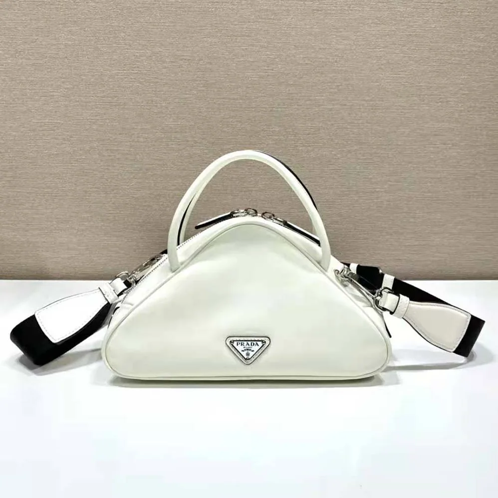Prada Leather Prada Triangle Bag for Women in White Prada Leather Prada Triangle Bag for Women in White
