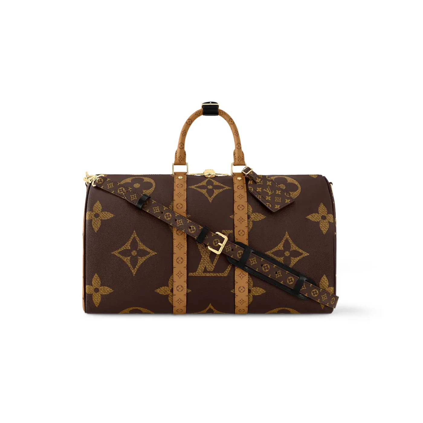 Louis Vuitton Keepall Bandouliere 45 Travel Bag in Brown Gold Hardware Louis Vuitton Keepall Bandouliere 45 Travel Bag in Brown Gold Hardware
