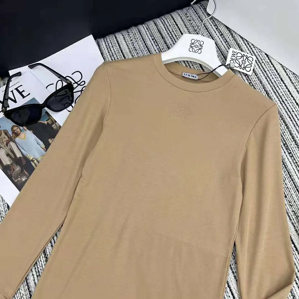 Loewe Long Sleeve Top in Modal for Women in Brown
