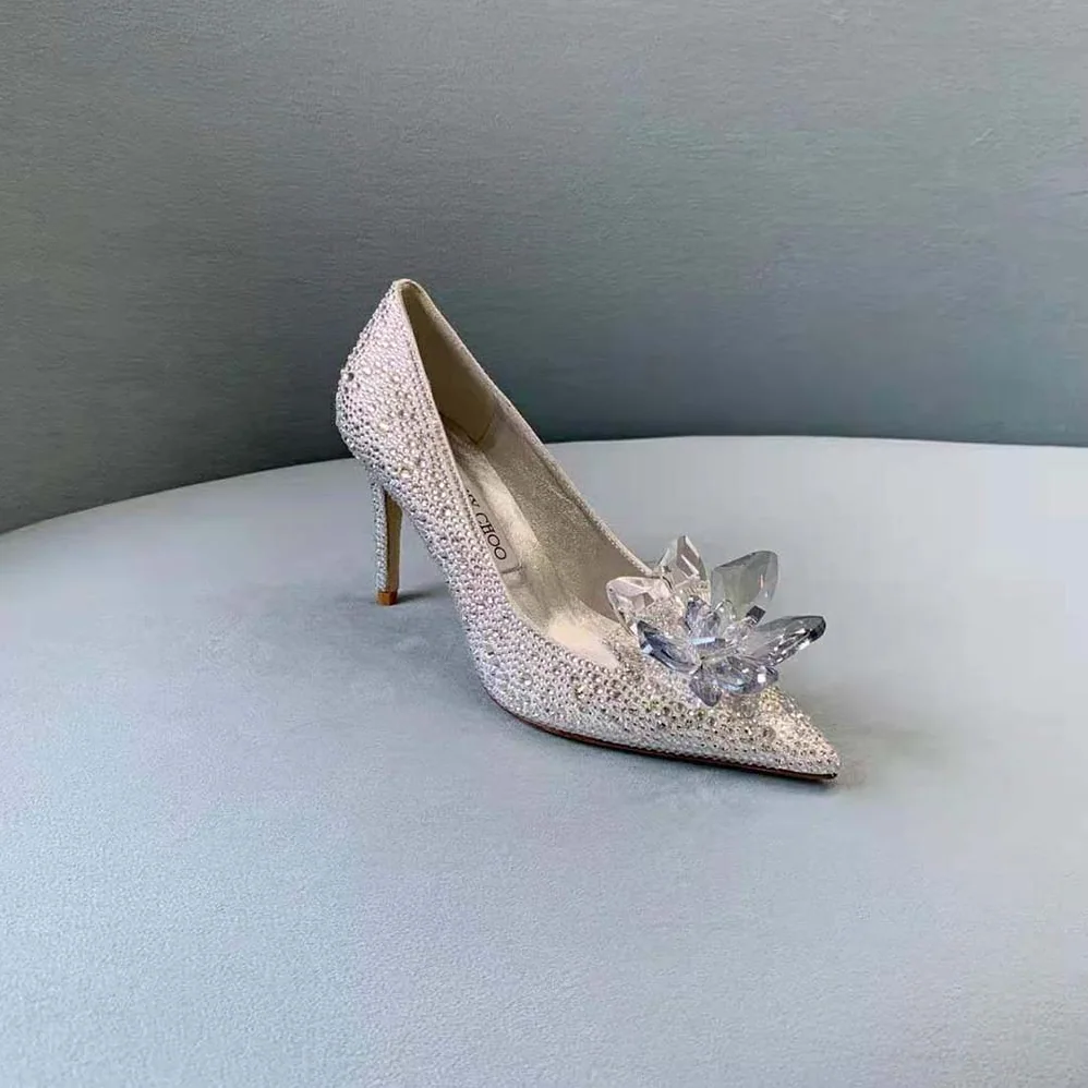 Jimmy Choo Avril Crystal Covered Pointy Toe Pumps for Women