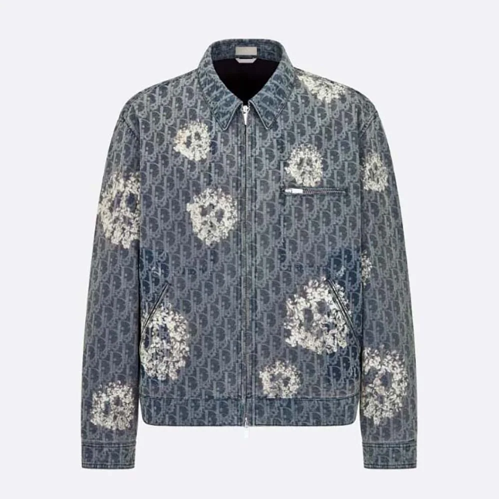Dior Tears Zipped Blouson Blue Cotton Denim for Men