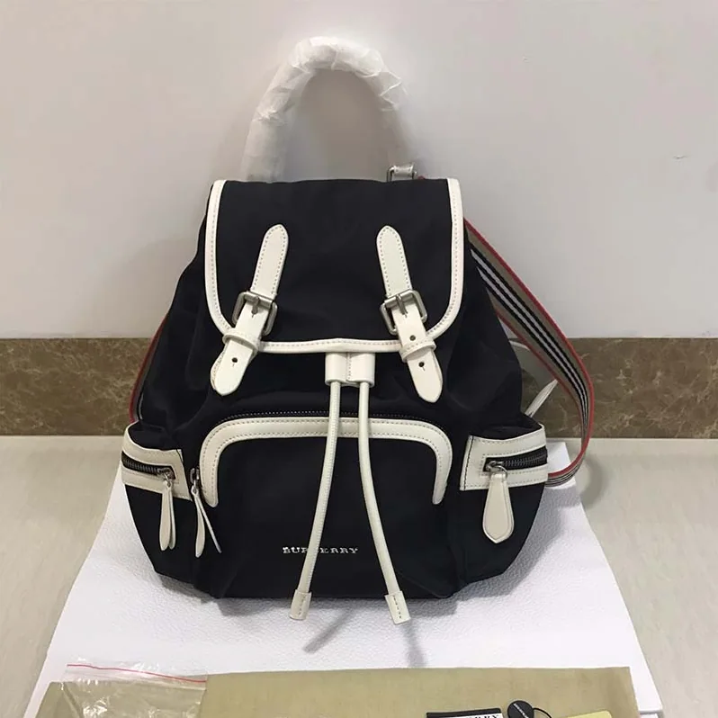 Burberry The Medium Rucksack in Technical Nylon and Leather for Unisex Burberry The Medium Rucksack in Technical Nylon and Leather for Unisex