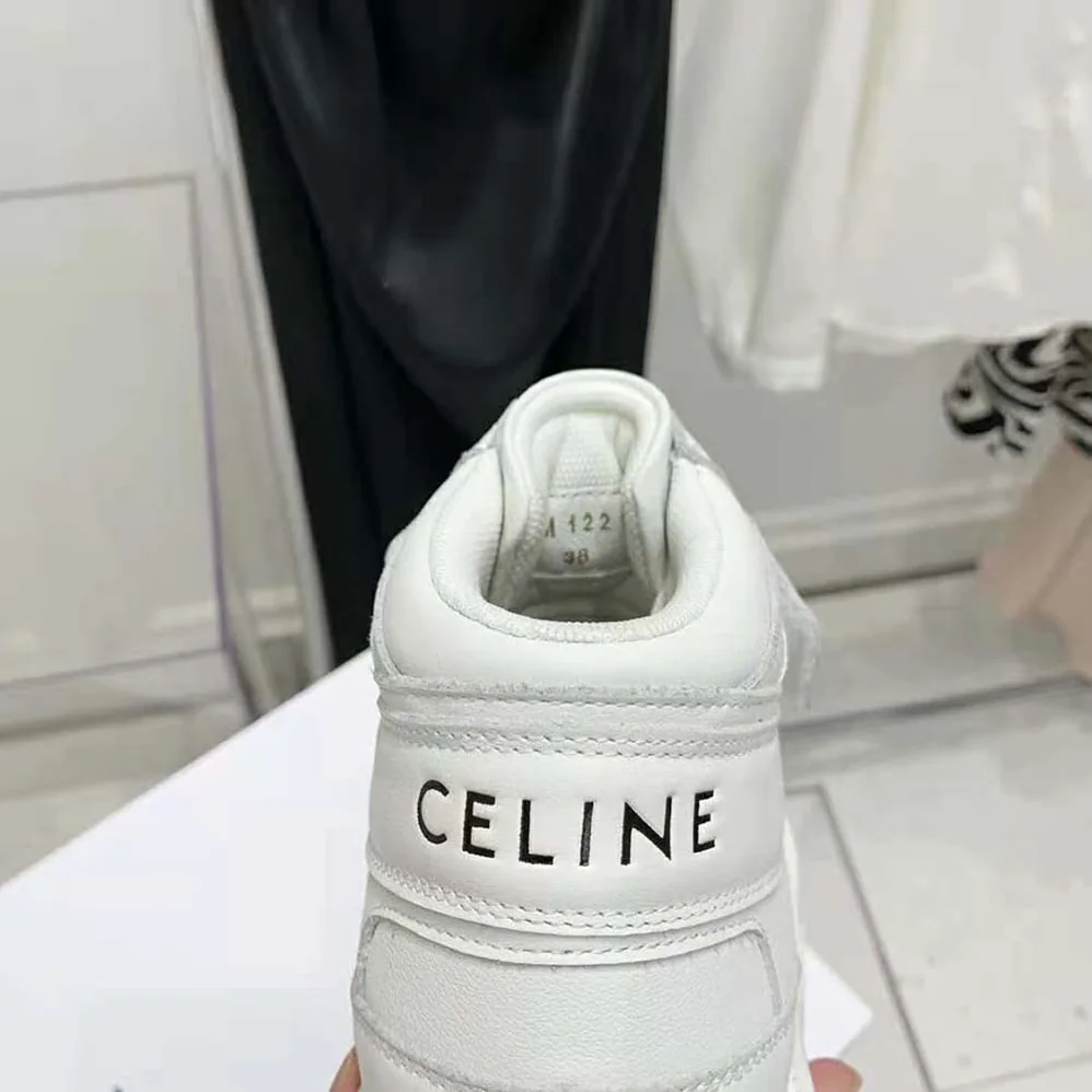 Celine Bulky Trainer High Sneaker with Velcro in Calfskin for Unisex in White Celine Bulky Trainer High Sneaker with Velcro in Calfskin for Unisex in White