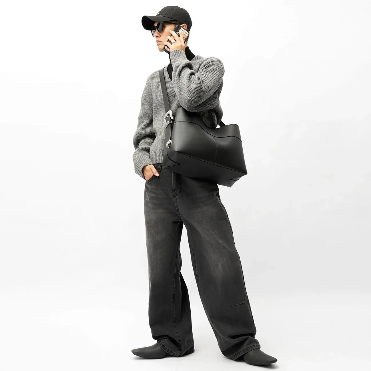 Large Silver Bag For A Niche Designer Piece for Men's