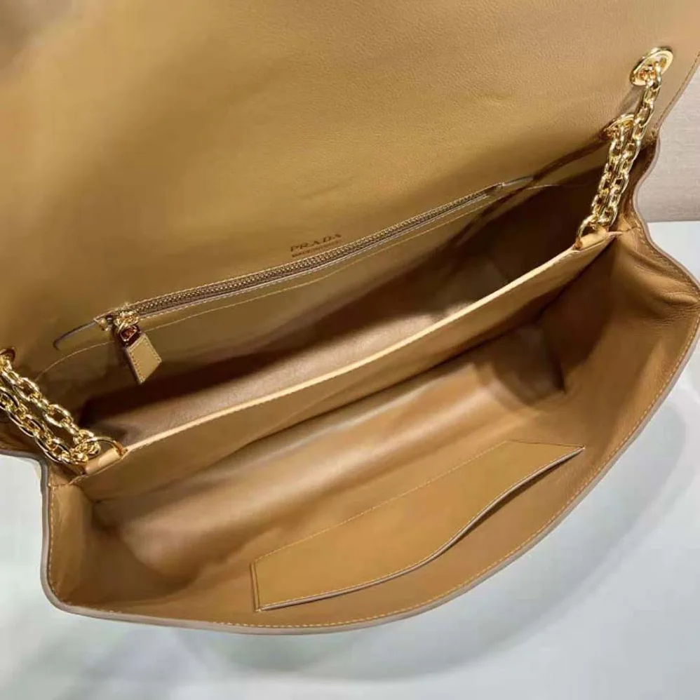 Prada Large leather Shoulder Bag for Women in Brown
