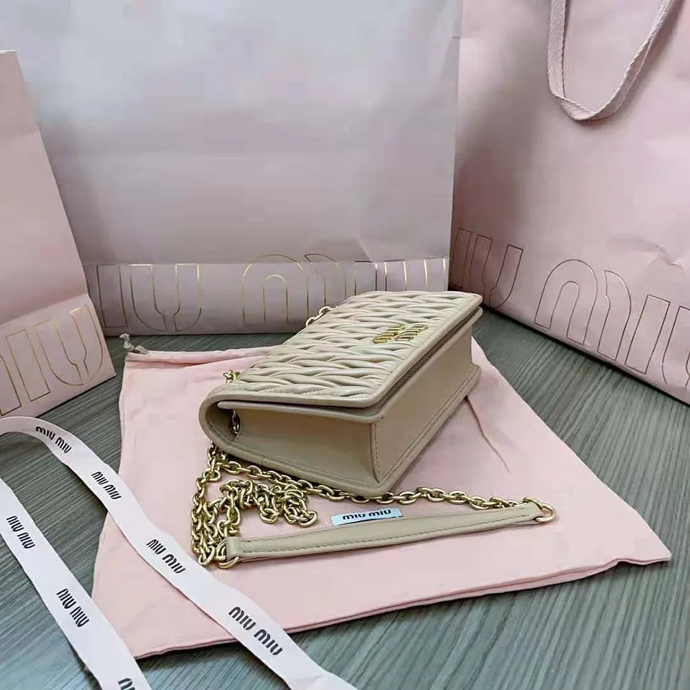 Miu Miu Matelassé Nappa Leather Mini-bag for Women in Sandy