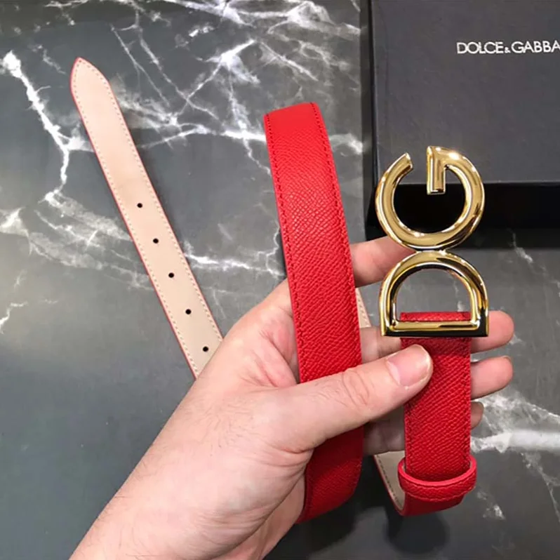 Dolce Gabbana D&G Dauphine Calfskin Belt for Women in Red Dolce Gabbana D&G Dauphine Calfskin Belt for Women in Red