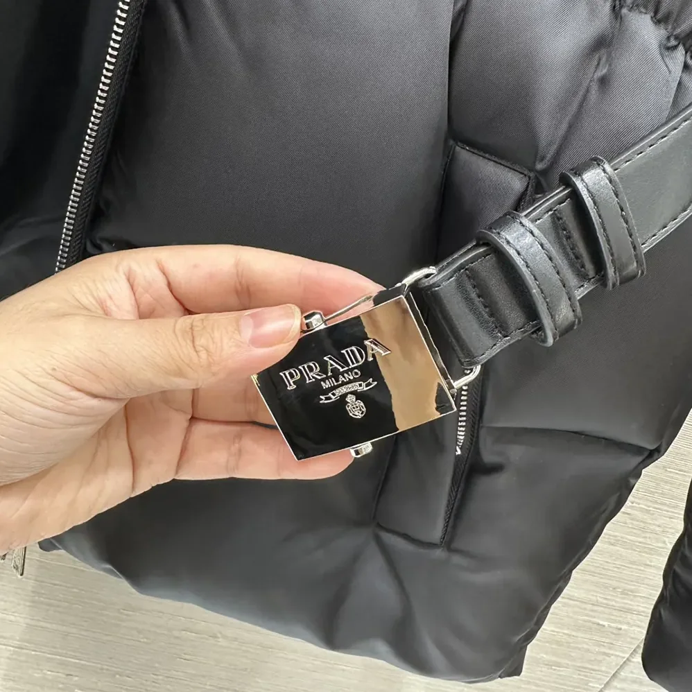 Prada Re for Men in Nylon Hooded Down Jacket Prada Re for Men in Nylon Hooded Down Jacket