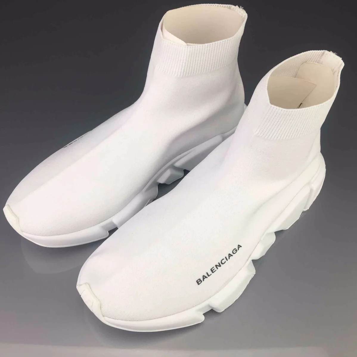 Balenciaga Stretch Mesh High Top Sneakers for Unisex in White Balenciaga Stretch Mesh High Top Sneakers for Unisex in White